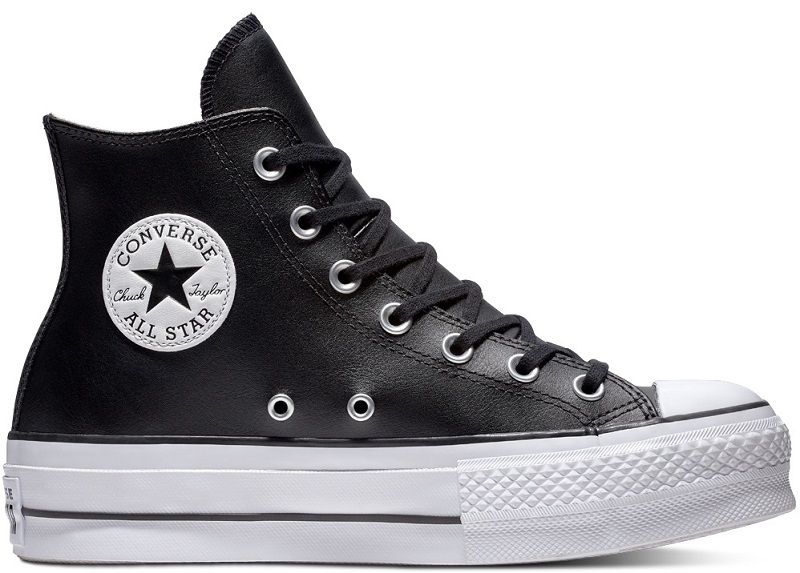 BOTIN PLATAFORMA CONVERSE PIEL NEGRO | Mayka Moda tienda online