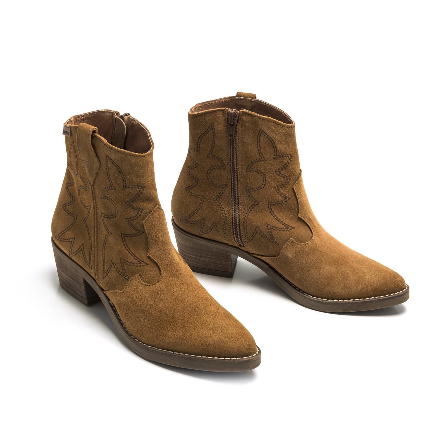 BOTÍN COWBOY MUSTANG SERRAJE CUERO | Mayka Moda tienda online