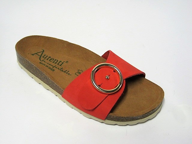 SANDALIA BIO AUTENTI NOBUCK ROJO | Mayka Moda tienda online