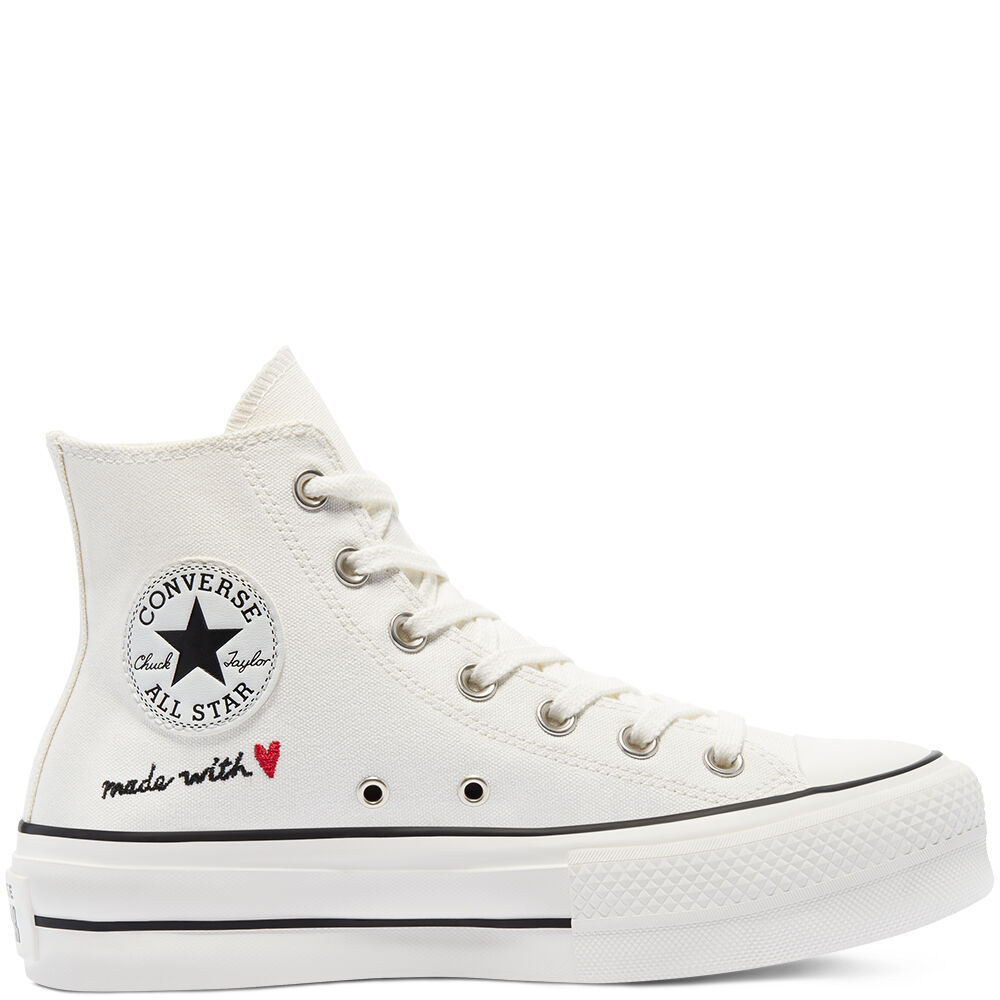 BOTIN PLATAFORMA CORAZON CONVERSE BLANCO ROTO | Mayka Moda tienda online