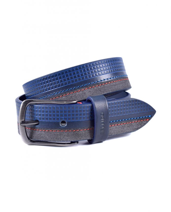 CINTURON MIGUEL BELLIDO AZUL/GRIS