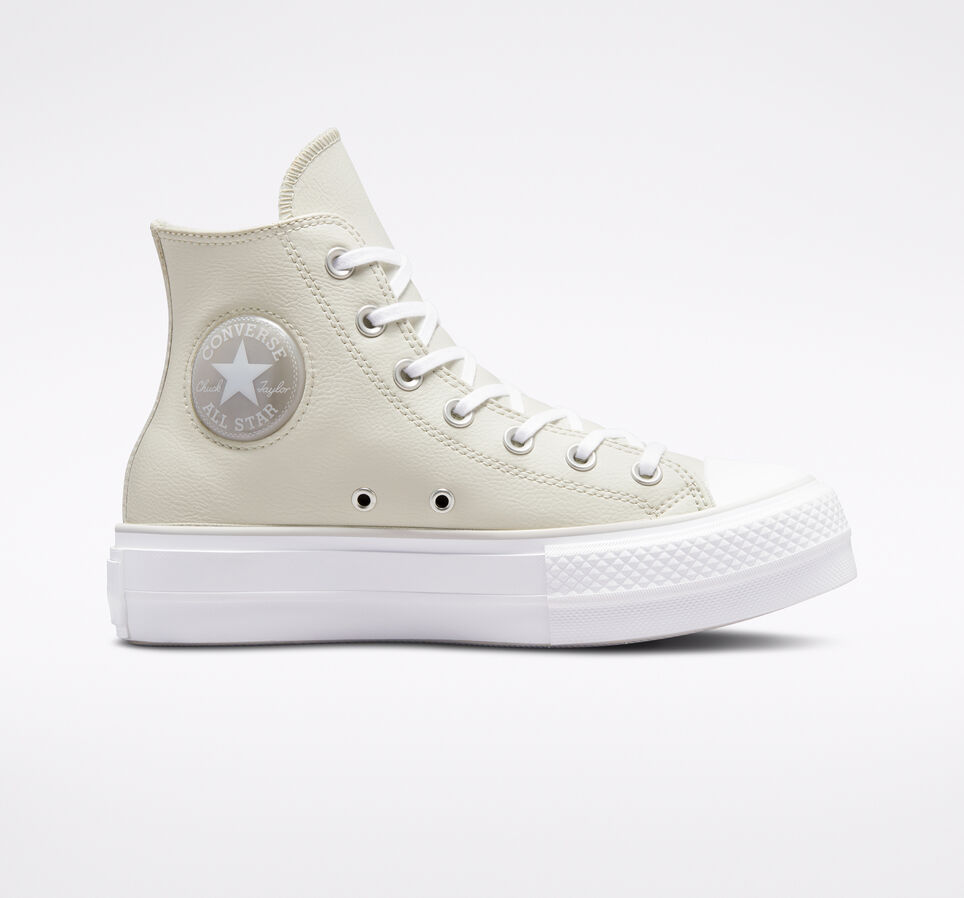 BOTIN PLATAFORMA CONVERSE PIEL PERLA