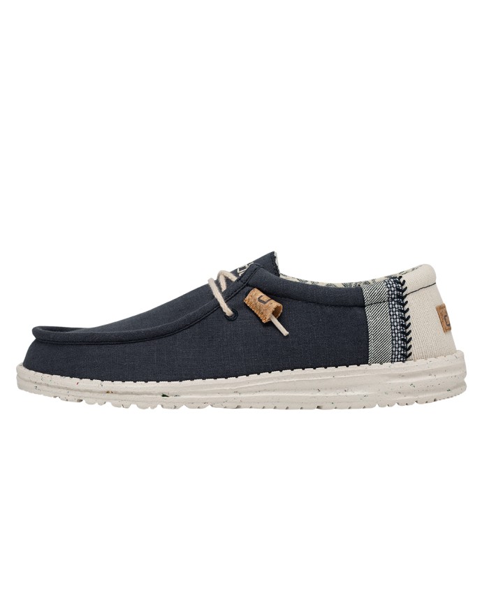 ZAPATILLA WALLY LINEN NATURAL DUDE MARINO