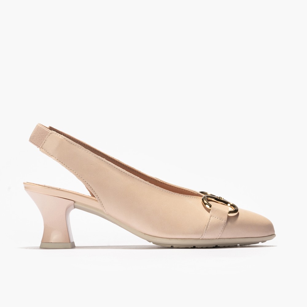 ZAPATO DESTALONADO TACON TACON PITILLOS NUDE
