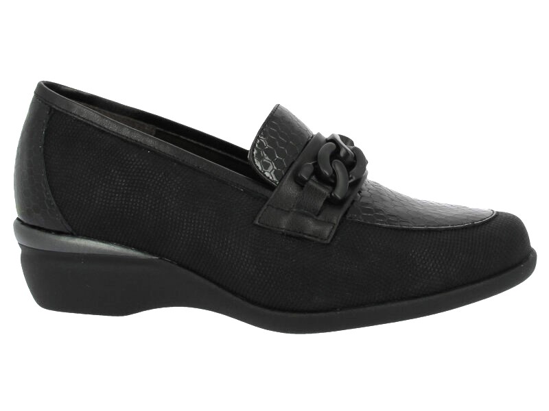 MOCASIN CUÑA CON CADENA DOCTOR CUTILLAS NEGRO