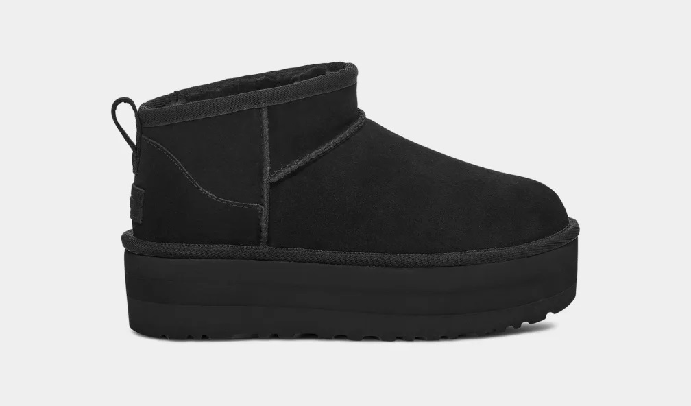 BOTIN PLATAFORMA CLASSIC ULTRA MINI  UGG NEGRO