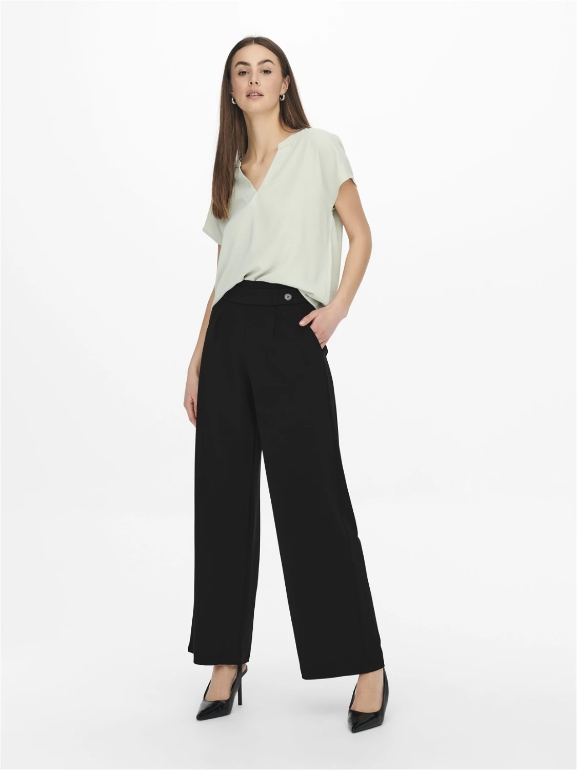 PANTALÓN JDY GEGGO NEW LONG NEGRO