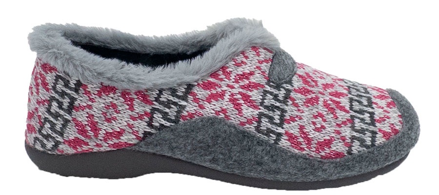 ZAPATILLA CERRADA GARZON GRIS/ROSA