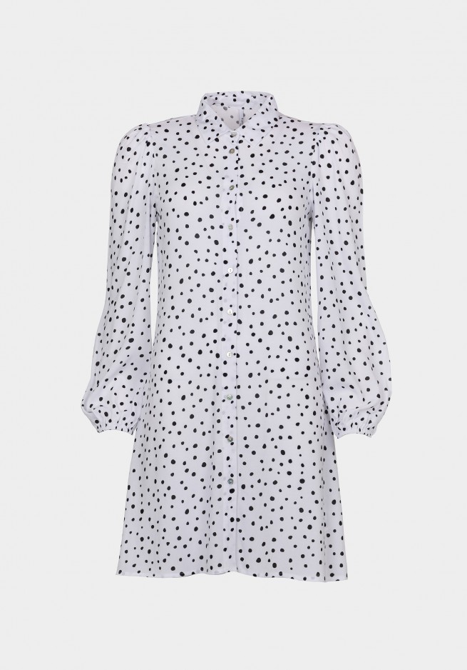 Producto VESTIDO TIFFOSI BENEDICTA BLANCO TOPOS NEGROS