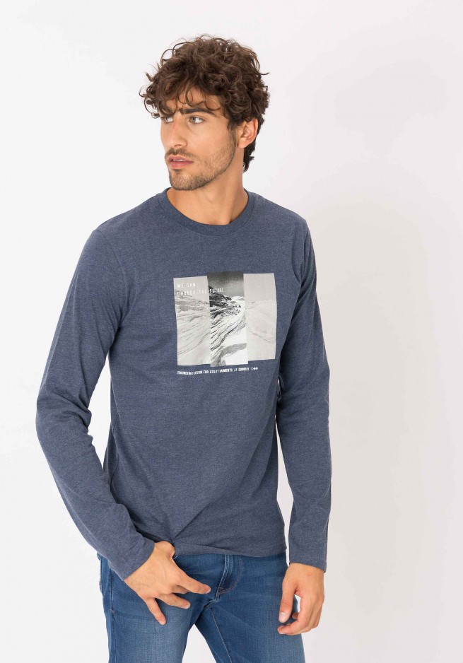 Producto CAMISETA TIFFOSI ASHFIELD AZUL MANGA LARGA