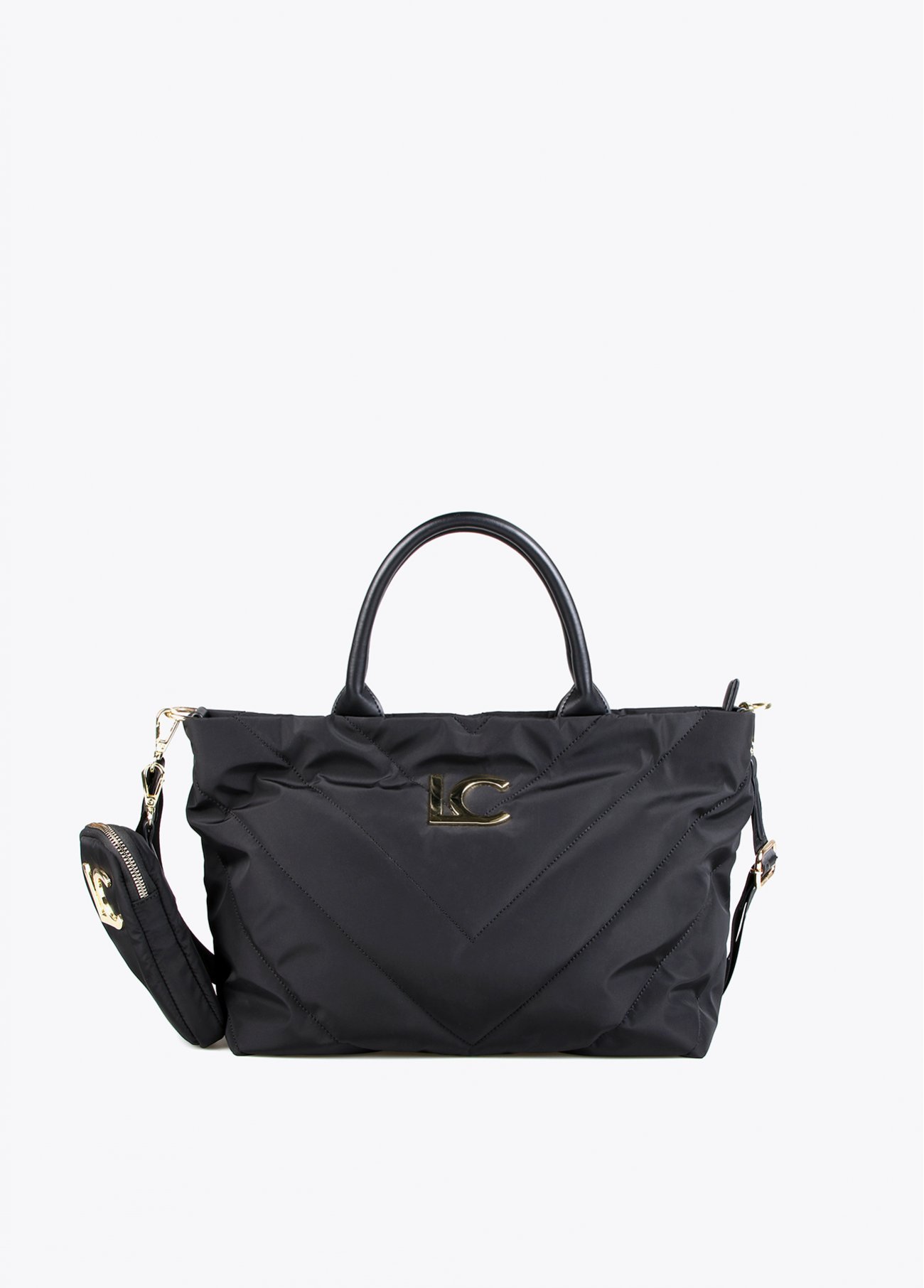 Producto BOLSO NILON ACOLCHADO CON BOLSITO MOVIL NEGRO