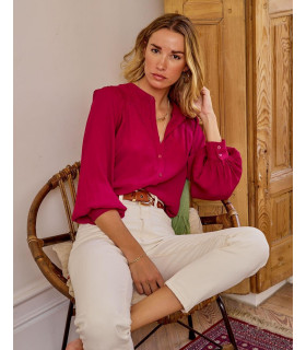 Producto BLUSA POLÍN ENCAJE JULENE FRAMBUESA