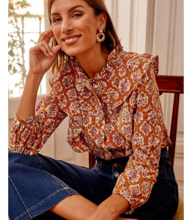 Producto BLUSA POLÍN GEOMETRICA NAIROBI OCRE