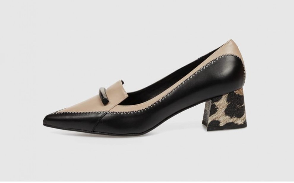 Producto ZAPATO TACON LEOPARDO DIBIA NEGRO/TAUPE
